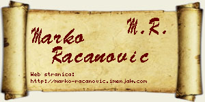 Marko Račanović vizit kartica